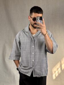 پیراهن راه راه باکسی